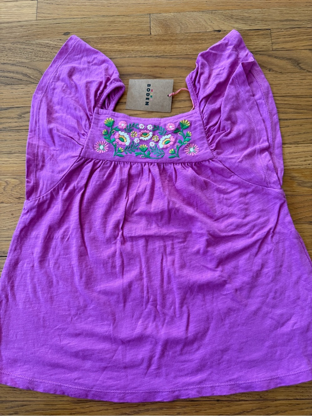 NWT Mini Boden Embroidered Jersey Top